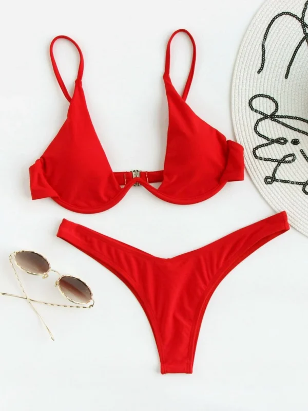 Underwire Bikini Swimsuit – Red