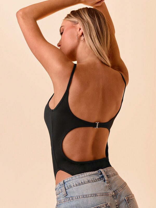 Sleeveless Backless Tight Sports Bodysuit For Daily Wear