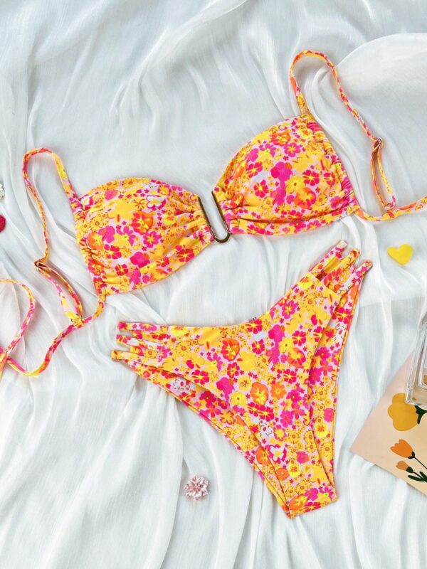Ditsy Floral Cheeky Tie Up Bikini Set