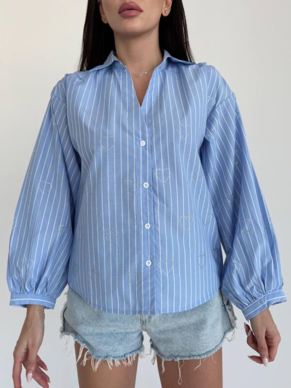 heart pattern striped shirt