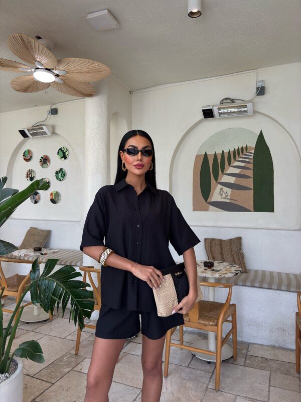 Soft Linen Shirt And Shorts Set