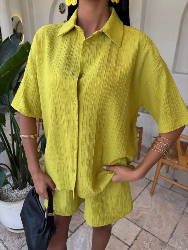 Soft Linen Shirt And Shorts Set