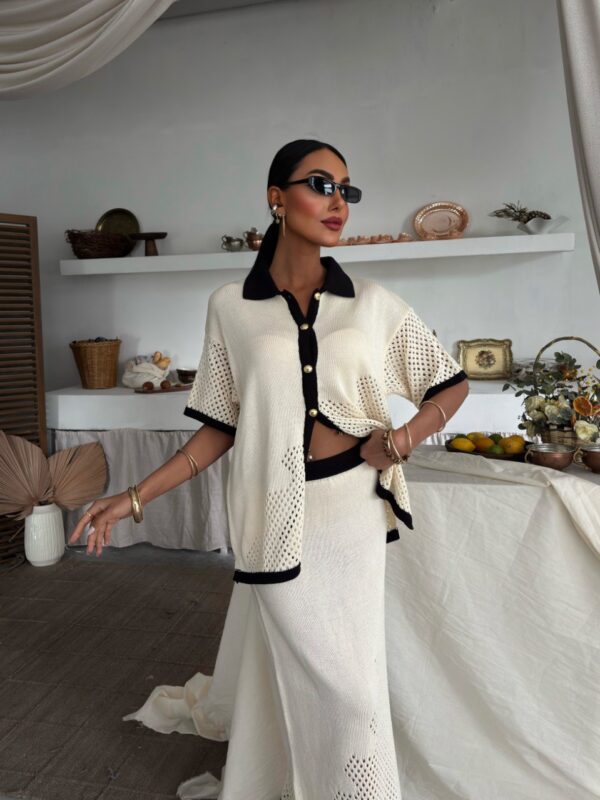 Tricot Shipe Detailed Shirt And Skirt Set