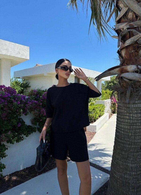 Drop Shoulder Shirt And Shorts Summer Set