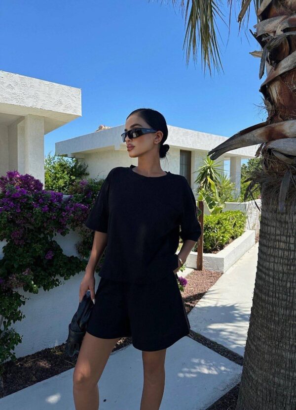 Drop Shoulder Shirt And Shorts Summer Set