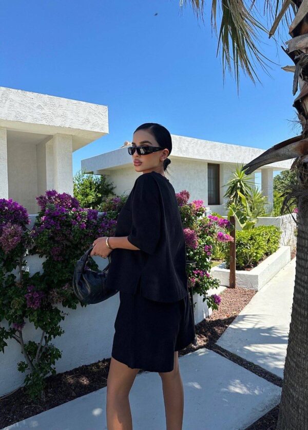 Drop Shoulder Shirt And Shorts Summer Set