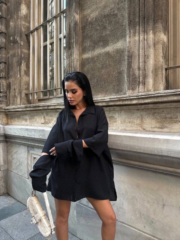 Over-Oversized Sleeve Cut-Out Detail Shirt