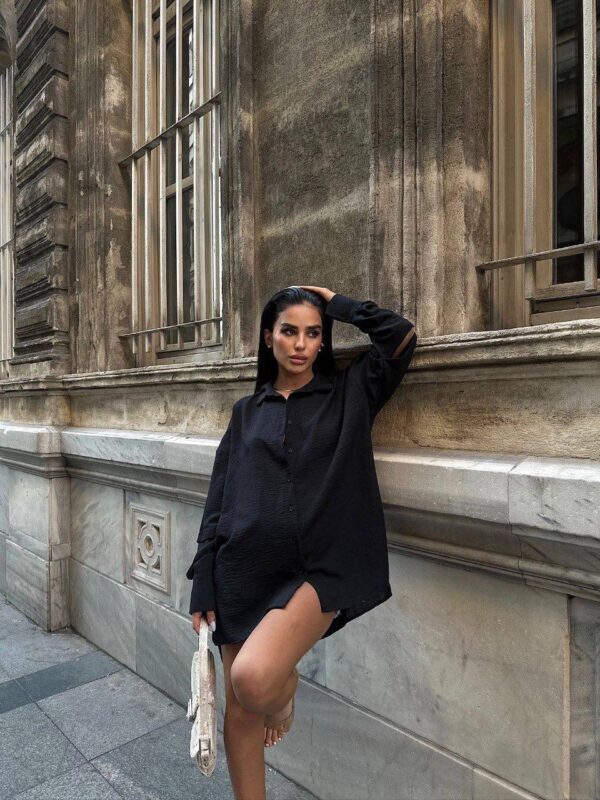 Over-Oversized Sleeve Cut-Out Detail Shirt