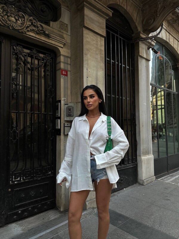 Over-Oversized Sleeve Cut-Out Detail Shirt