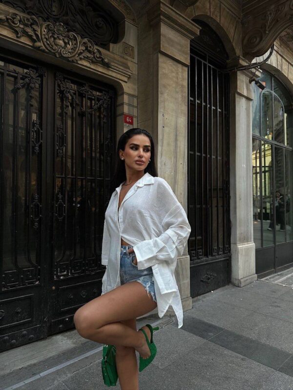 Over-Oversized Sleeve Cut-Out Detail Shirt