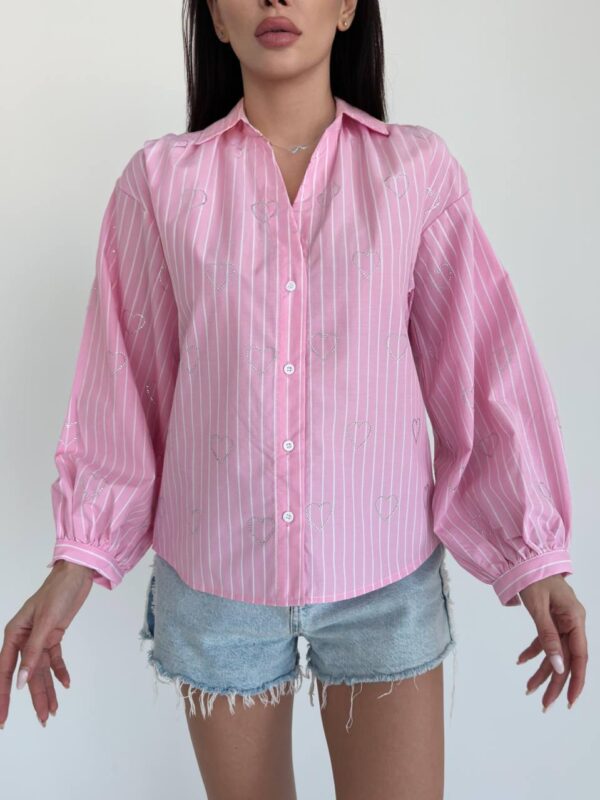 heart pattern striped shirt