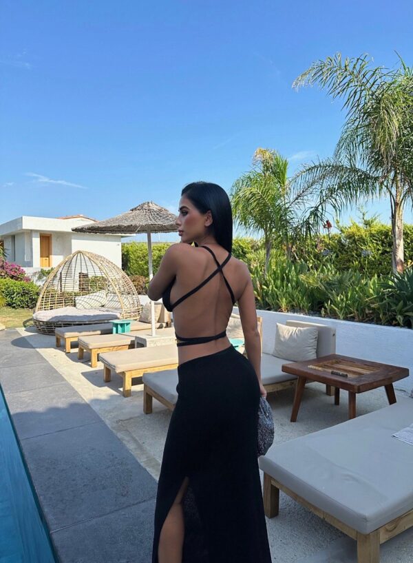 Waist Tie Crop Top and Maxi Skirt Set