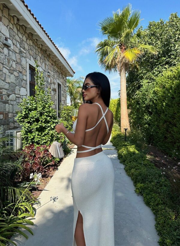 Waist Tie Crop Top and Maxi Skirt Set