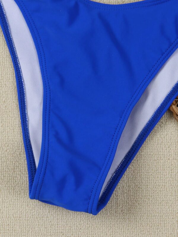Solid Color Strapless Two Piece Bikini Swimwear