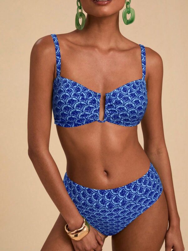 Floral Print V-Wire Bikini Set