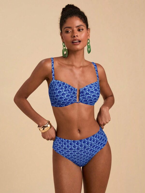 Floral Print V-Wire Bikini Set