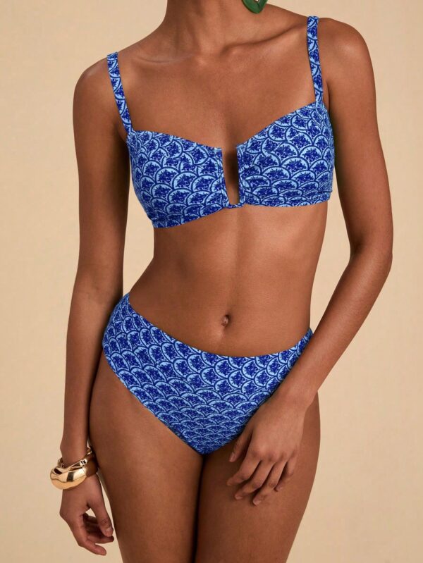 Floral Print V-Wire Bikini Set