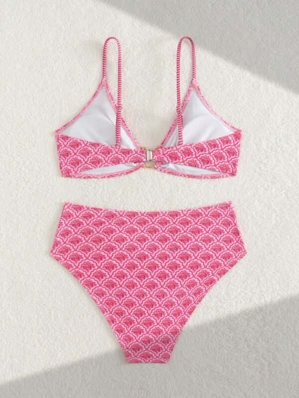 High Waist V-Neck Bikini Set