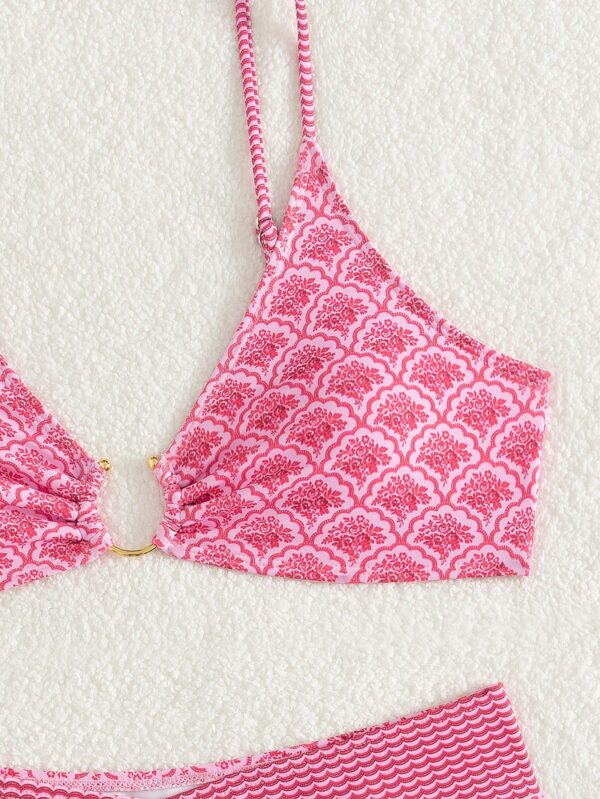 High Waist V-Neck Bikini Set