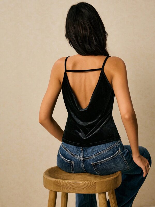 Velvet Backless Camisole Top