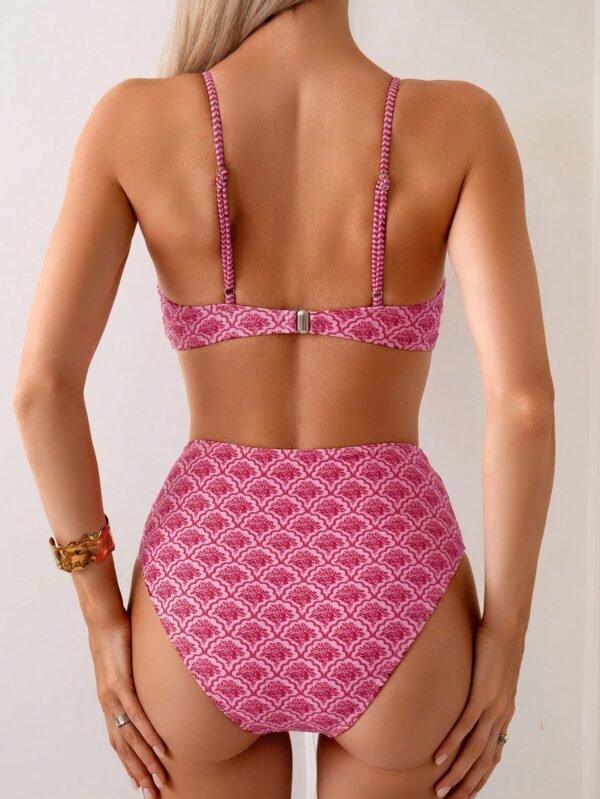 High Waist V-Neck Bikini Set