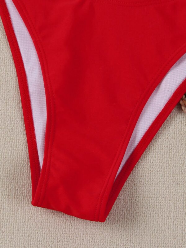 Solid Color Strapless Two Piece Bikini Swimwear