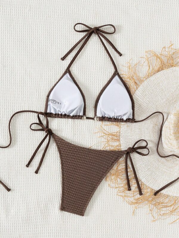 Shell Decor Halter Sexy Bikini Set