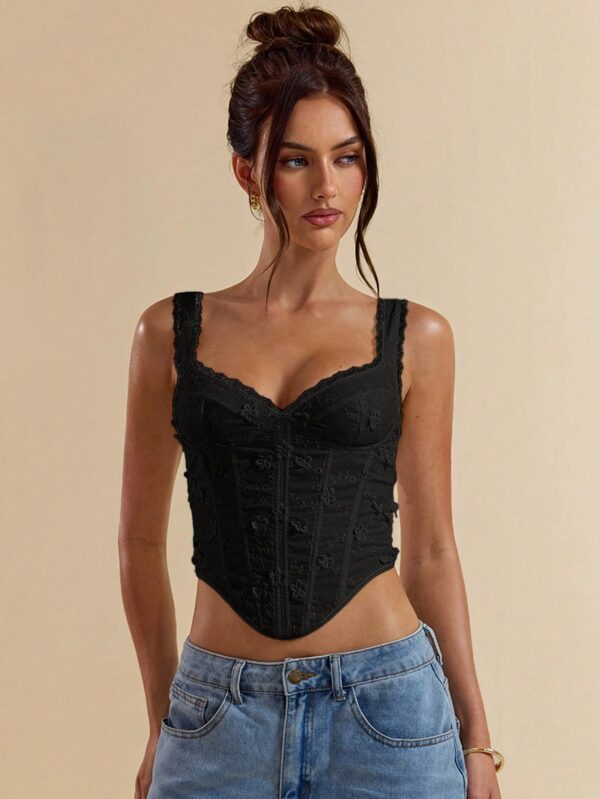 Embroidered Floral Camisole Top