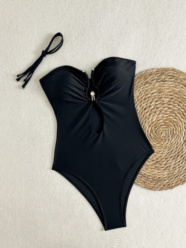 Metal Decoration One-Piece Swimsuit