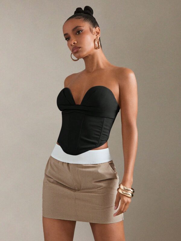 Asymmetric Hem Bandeau Top