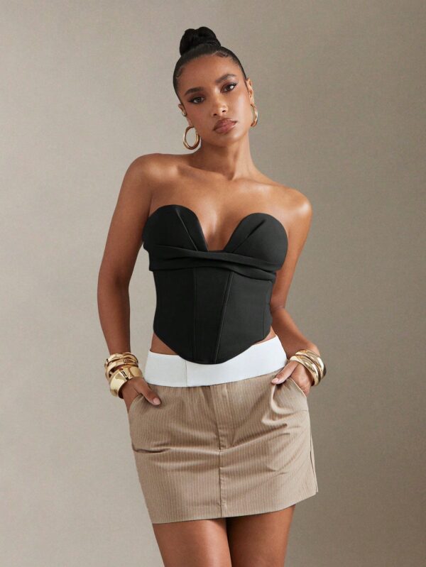 Asymmetric Hem Bandeau Top