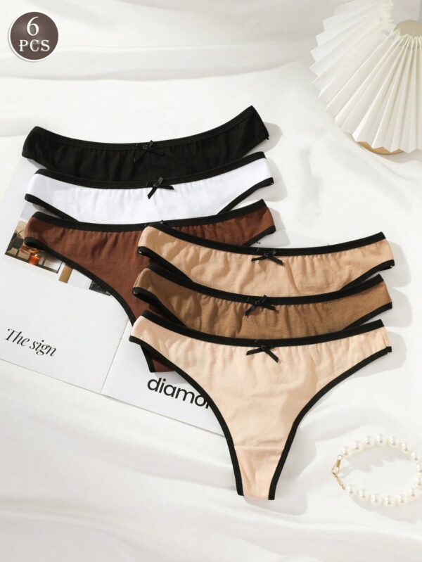 6pcs Breathable  Thong Panties