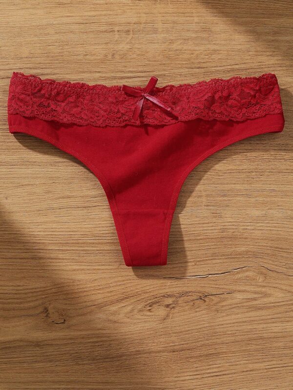 4pcs/Set Multicolor Bowknot Thong Panties