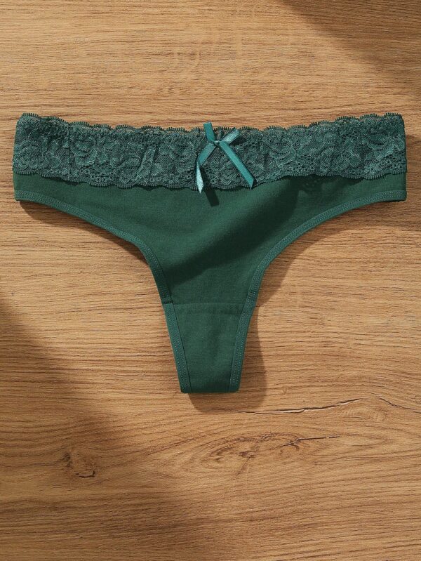 4pcs/Set Multicolor Bowknot Thong Panties