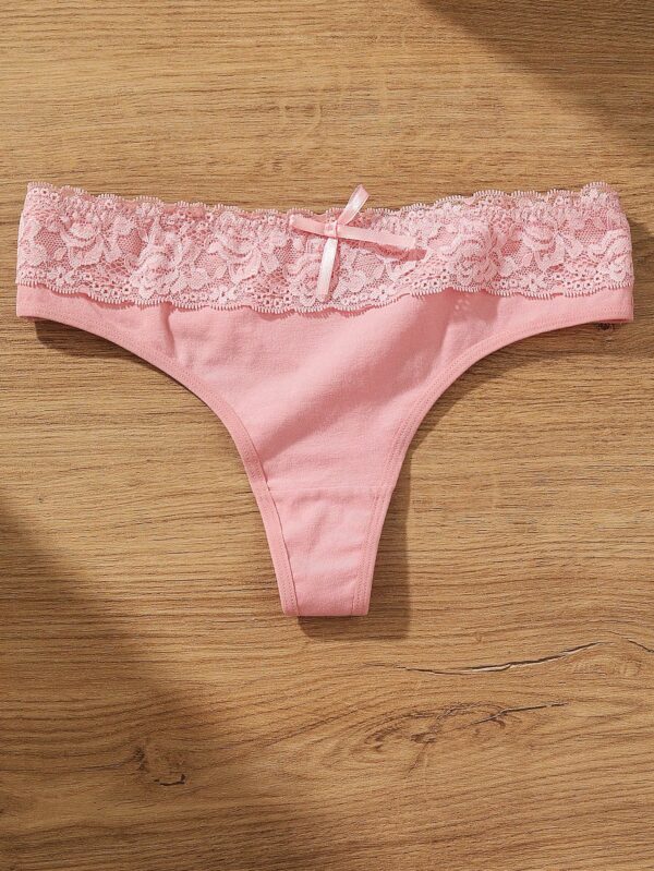 4pcs/Set Multicolor Bowknot Thong Panties