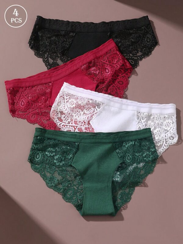 4pcs/Set Lace Comfortable Briefs