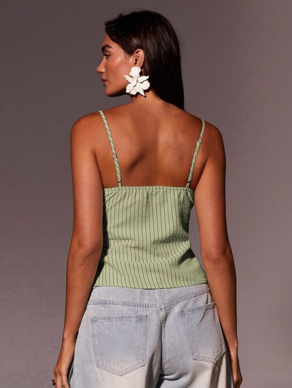 Fashion Casual Textured Striped Camisole Top
