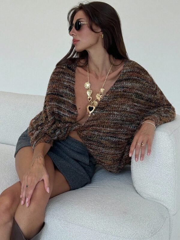 Striped Twist Knot Long Sleeve Pullover Sweater