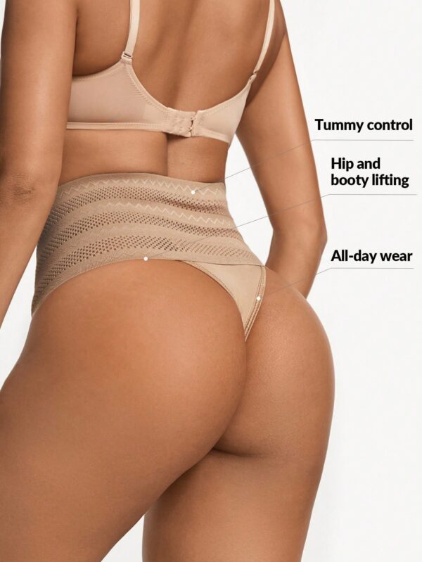 2pcs High Waist Hollow Design Shapewear Briefs