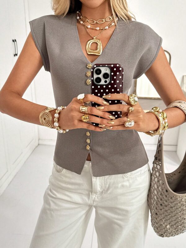 Metal Buckle Cardigan