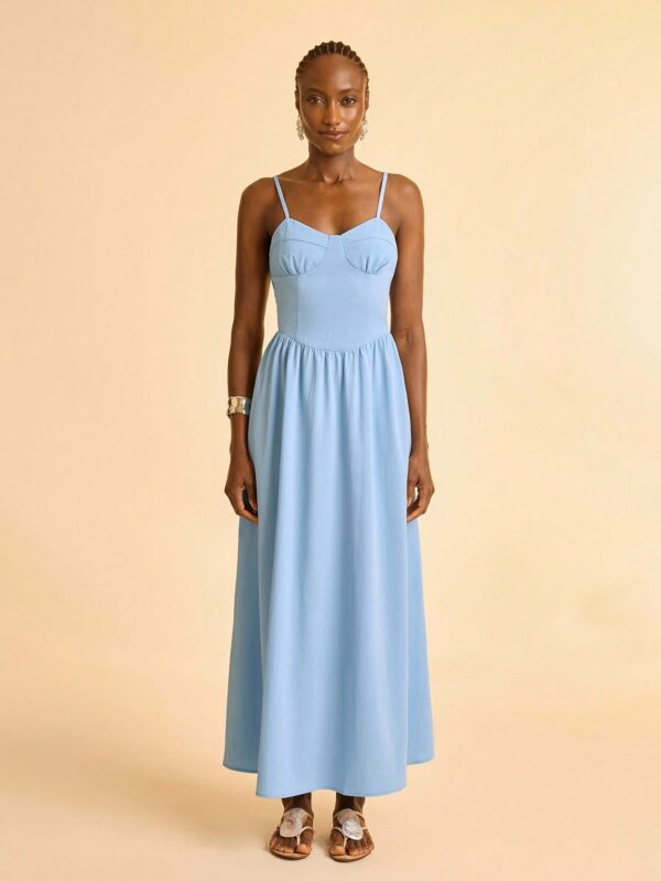Fitted Light Blue Vintage Style Sexy Dress