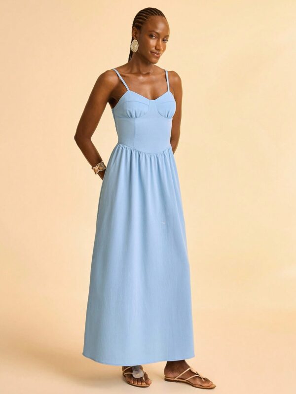 Fitted Light Blue Vintage Style Sexy Dress