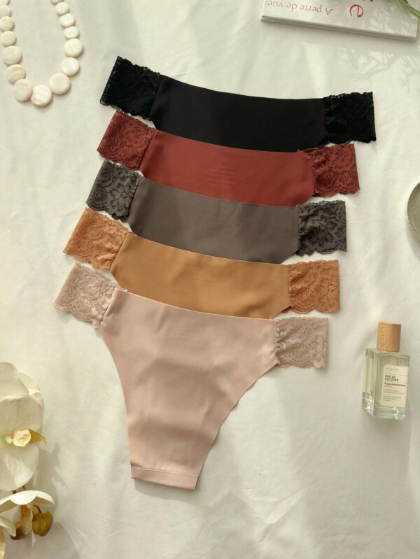 5pcs Lace Seamless Triangle Panties