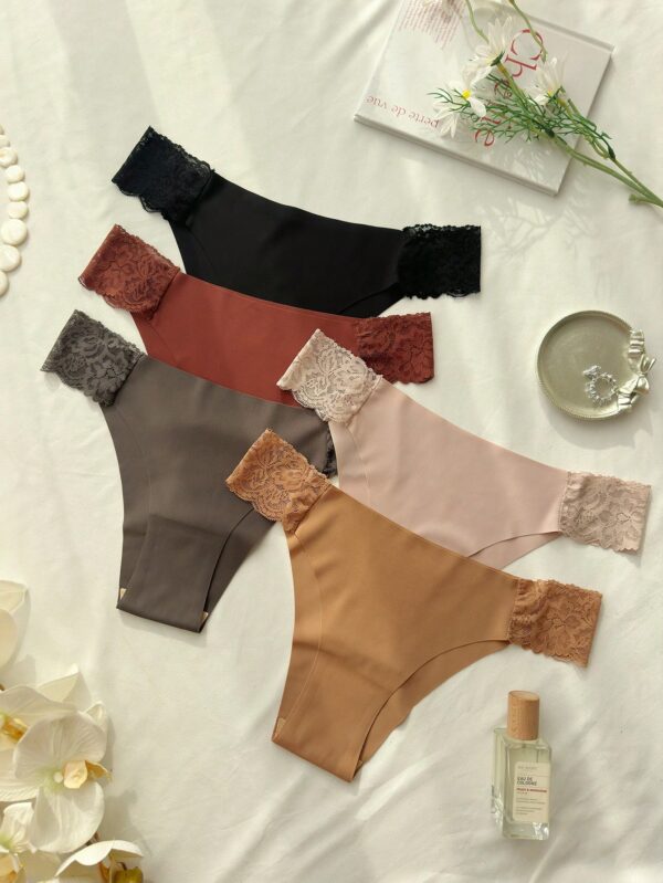 5pcs Lace Seamless Triangle Panties