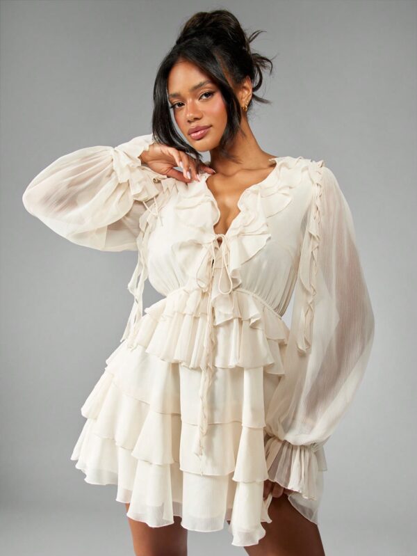 Chiffon Ruffle Mini Dress