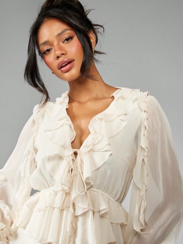 Chiffon Ruffle Mini Dress