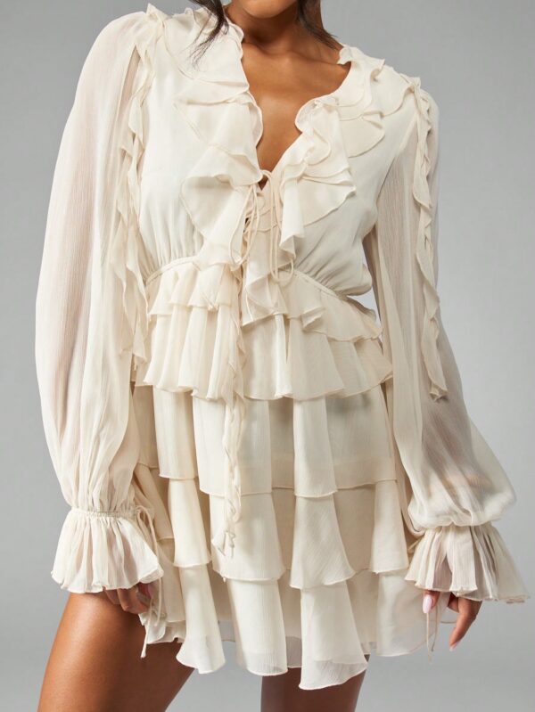 Chiffon Ruffle Mini Dress