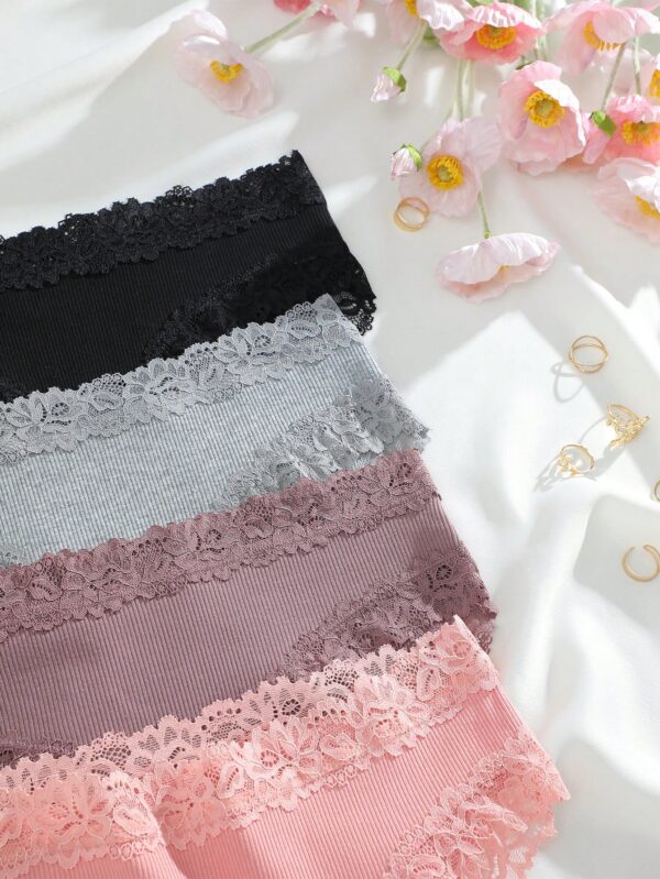 4pcsComfortable Lace Seamless Briefs