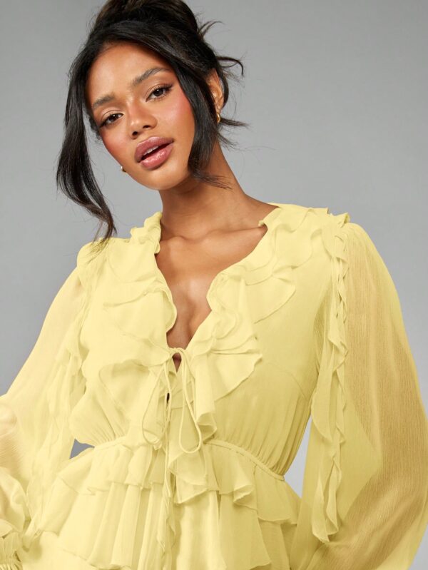 Chiffon Ruffle Mini Dress