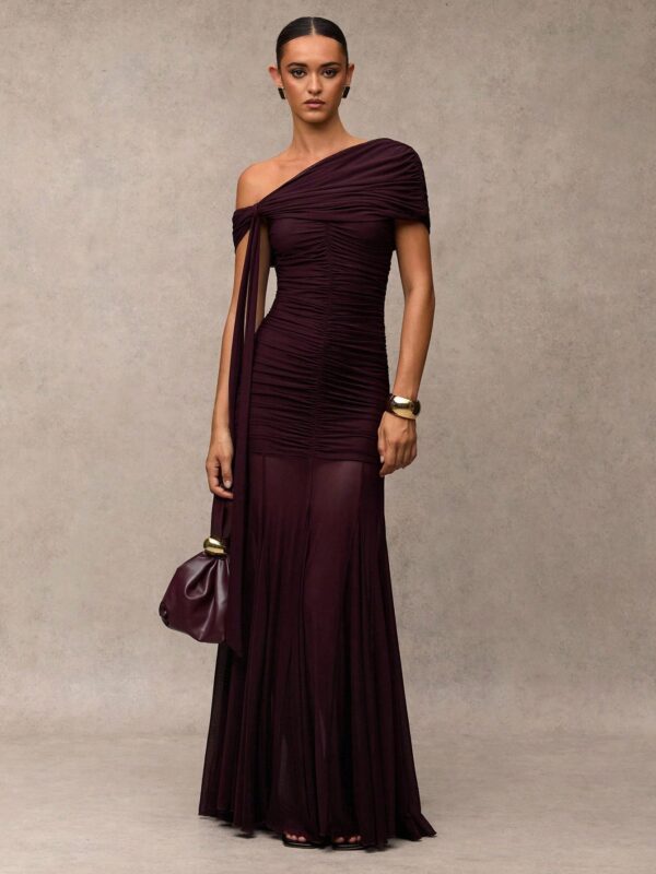 Off Shoulder Hem Maxi Dress